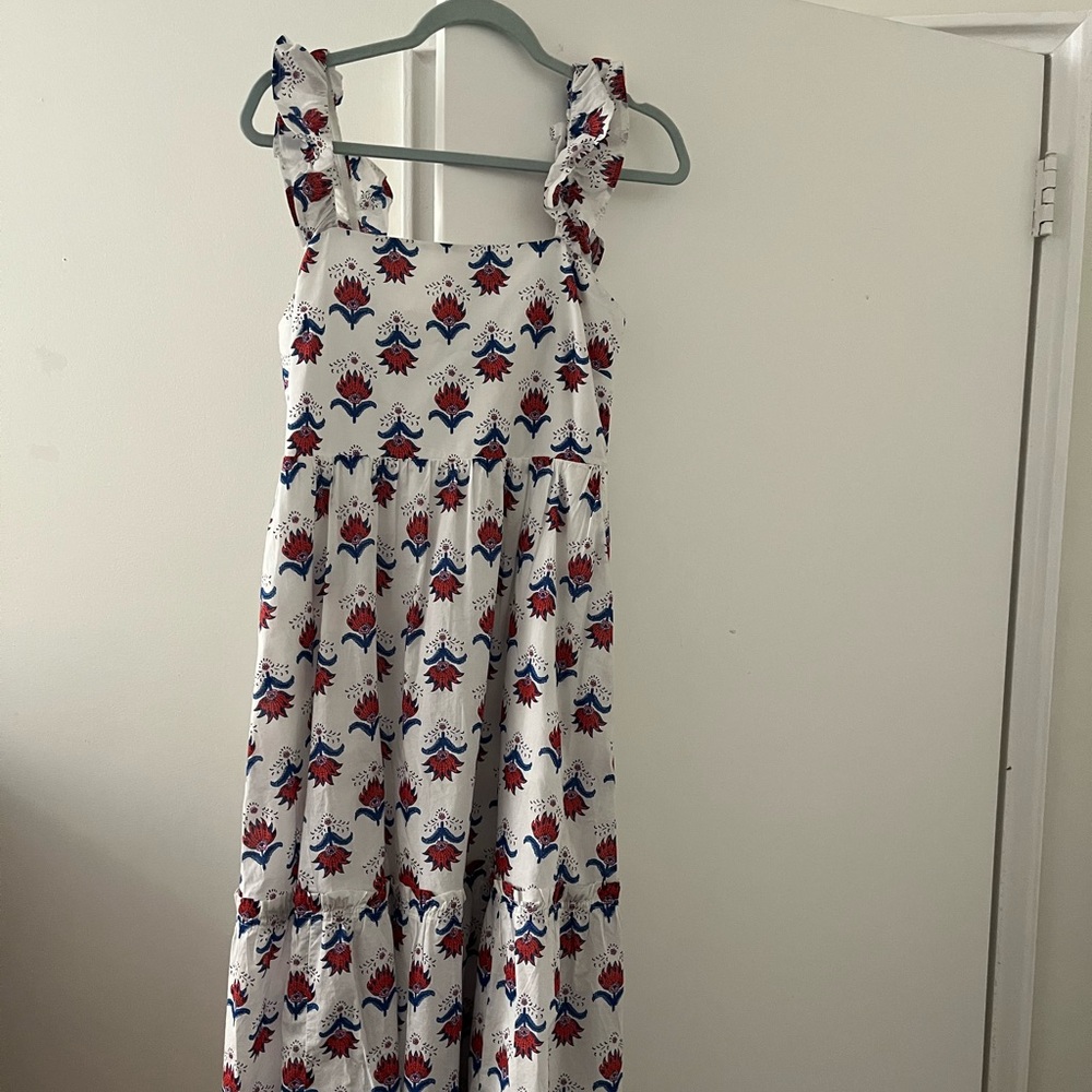 J. Crew square neck midi floral dress, size 8. NWT